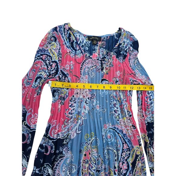 Melissa Paige Womens Boho Paisley Print Long Bell Sleeve Top Size M - Picture 4 of 6